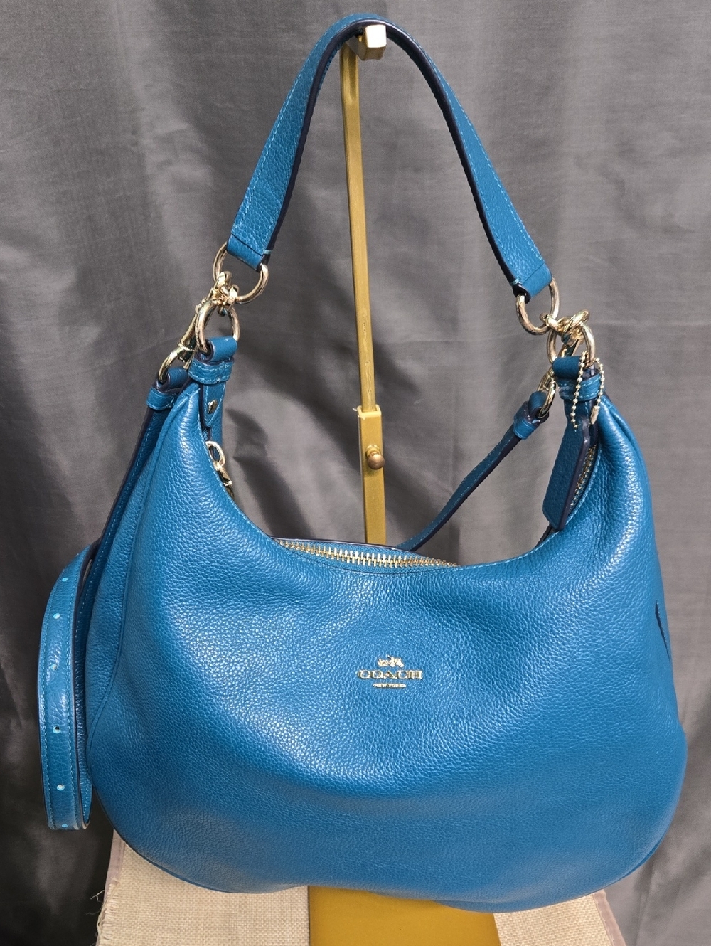Coach Teal Blue Leather Shoulder Bag